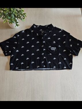 Lurking Class Black Patterned Cropped Shirt